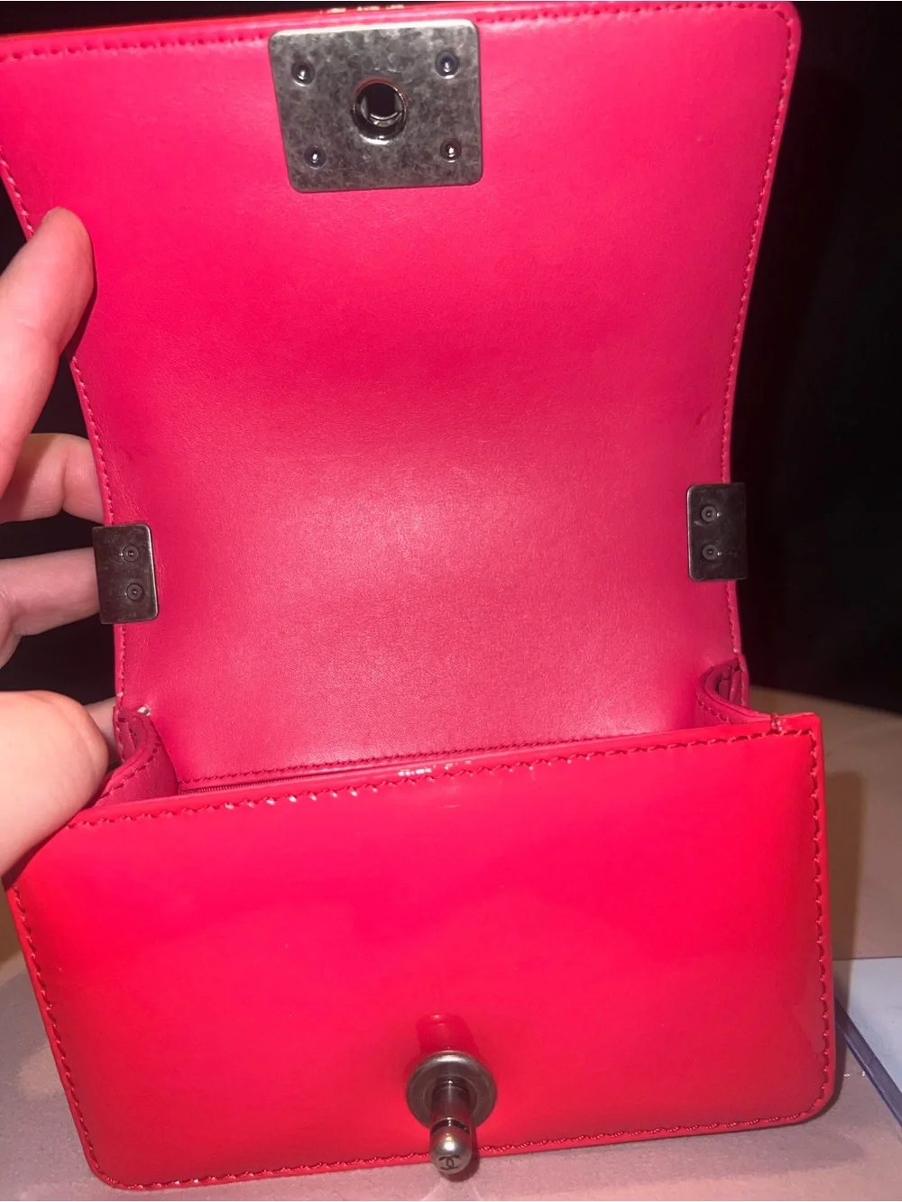 Chanel Quilted Hot Pink flap boy bag